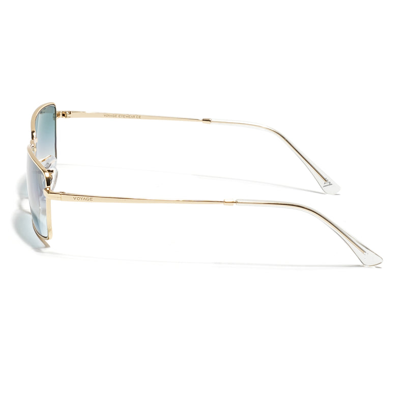 Malana | Grey & Clear Rectangle Sunglasses | Golden Frame - MG7741