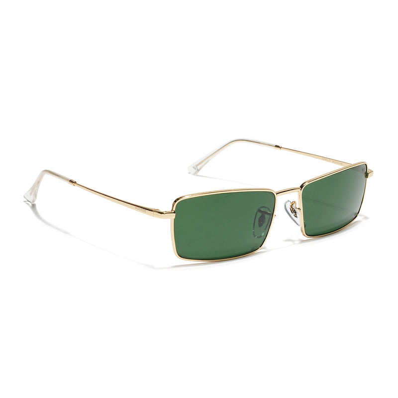 Malana | Green Rectangle Sunglasses Olive Lens | Golden Frame - MG7742