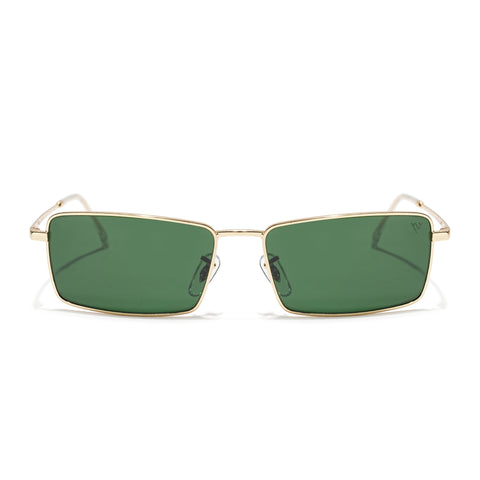Malana | Green Rectangle Sunglasses Olive Lens | Golden Frame - MG7742