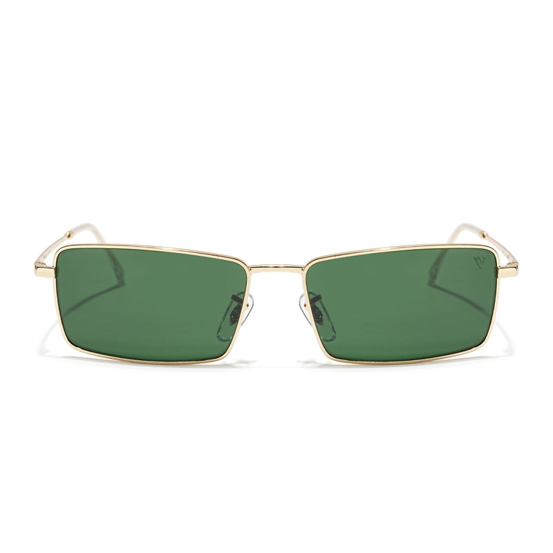 Malana | Green Rectangle Sunglasses Olive Lens | Golden Frame - MG7742