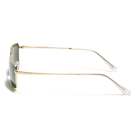 Malana | Green Rectangle Sunglasses Olive Lens | Golden Frame - MG7742