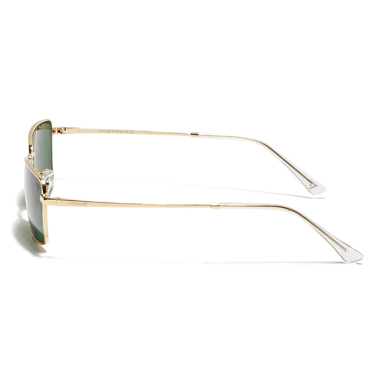 Malana | Green Rectangle Sunglasses Olive Lens | Golden Frame - MG7742