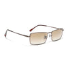 Malana | Brown & Clear Rectangle Sunglasses | Brown Frame - MG7743