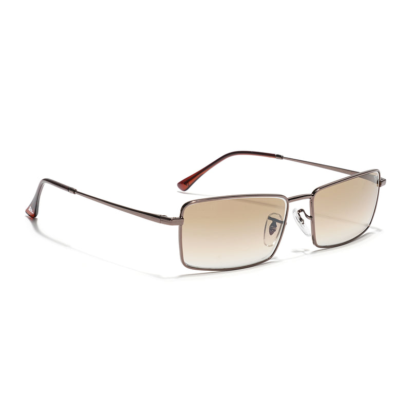 Malana | Brown & Clear Rectangle Sunglasses | Brown Frame - MG7743