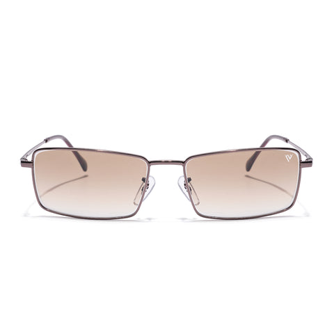 Malana | Brown & Clear Rectangle Sunglasses | Brown Frame - MG7743