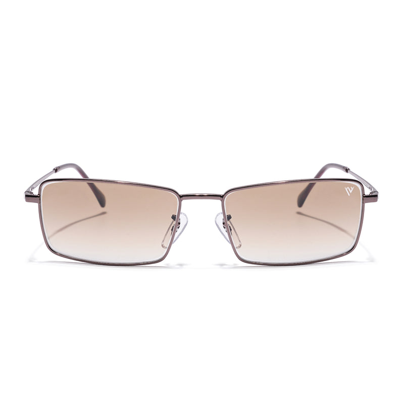 Malana | Brown & Clear Rectangle Sunglasses | Brown Frame - MG7743