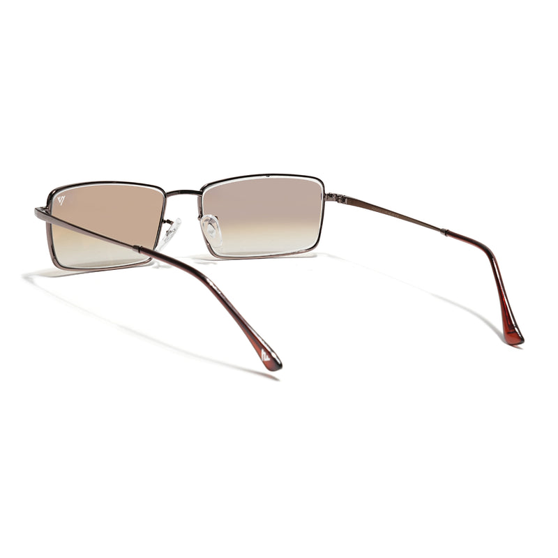 Malana | Brown & Clear Rectangle Sunglasses | Brown Frame - MG7743