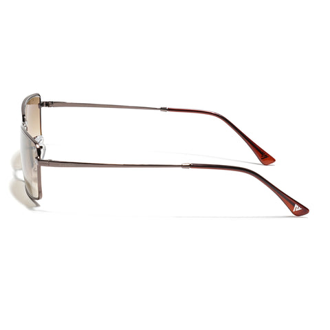 Malana | Brown & Clear Rectangle Sunglasses | Brown Frame - MG7743