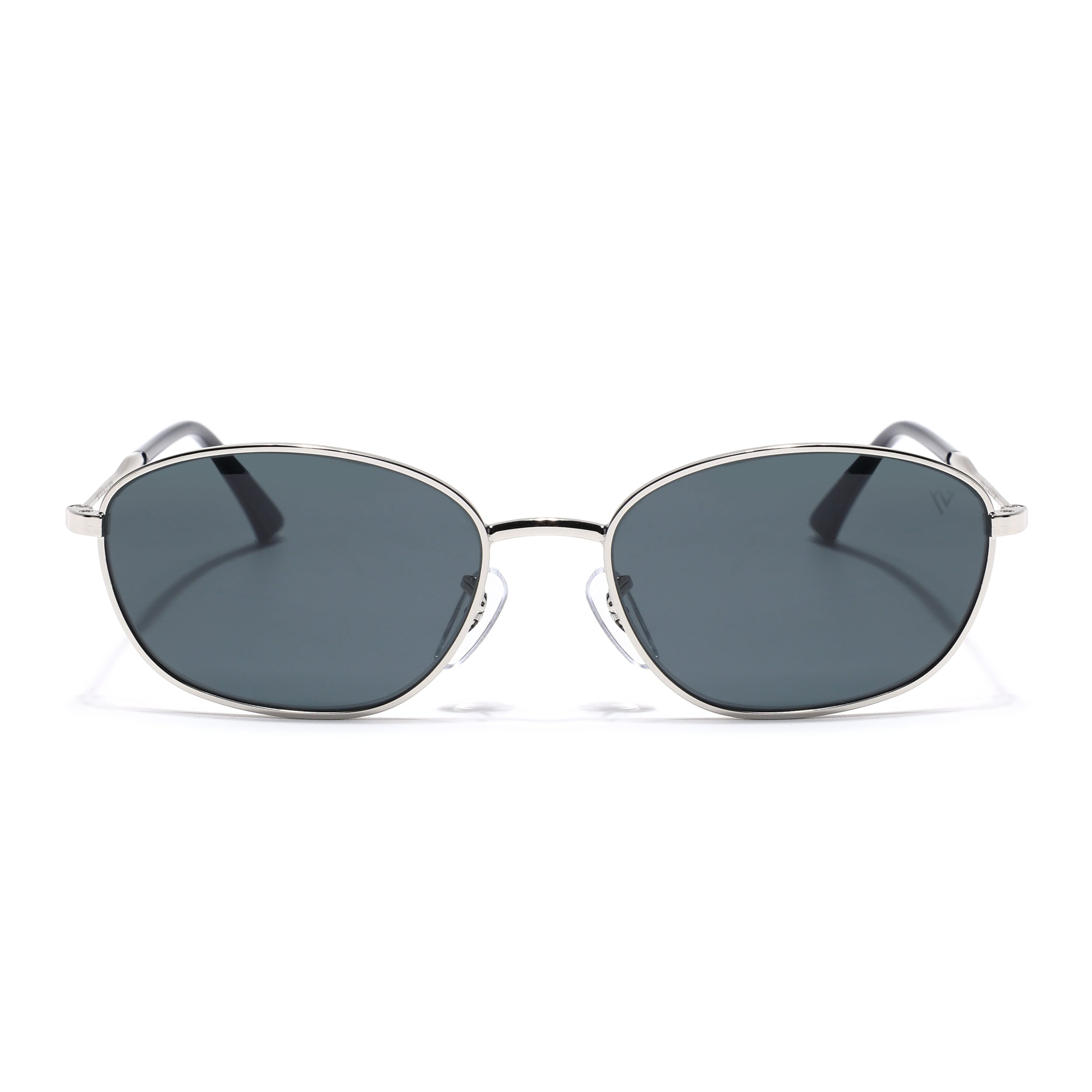 Malana | Black Oval Sunglasses | Silver Frame - MG7626