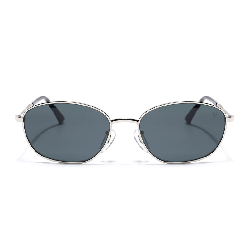 Malana | Black Oval Sunglasses | Silver Frame - MG7626