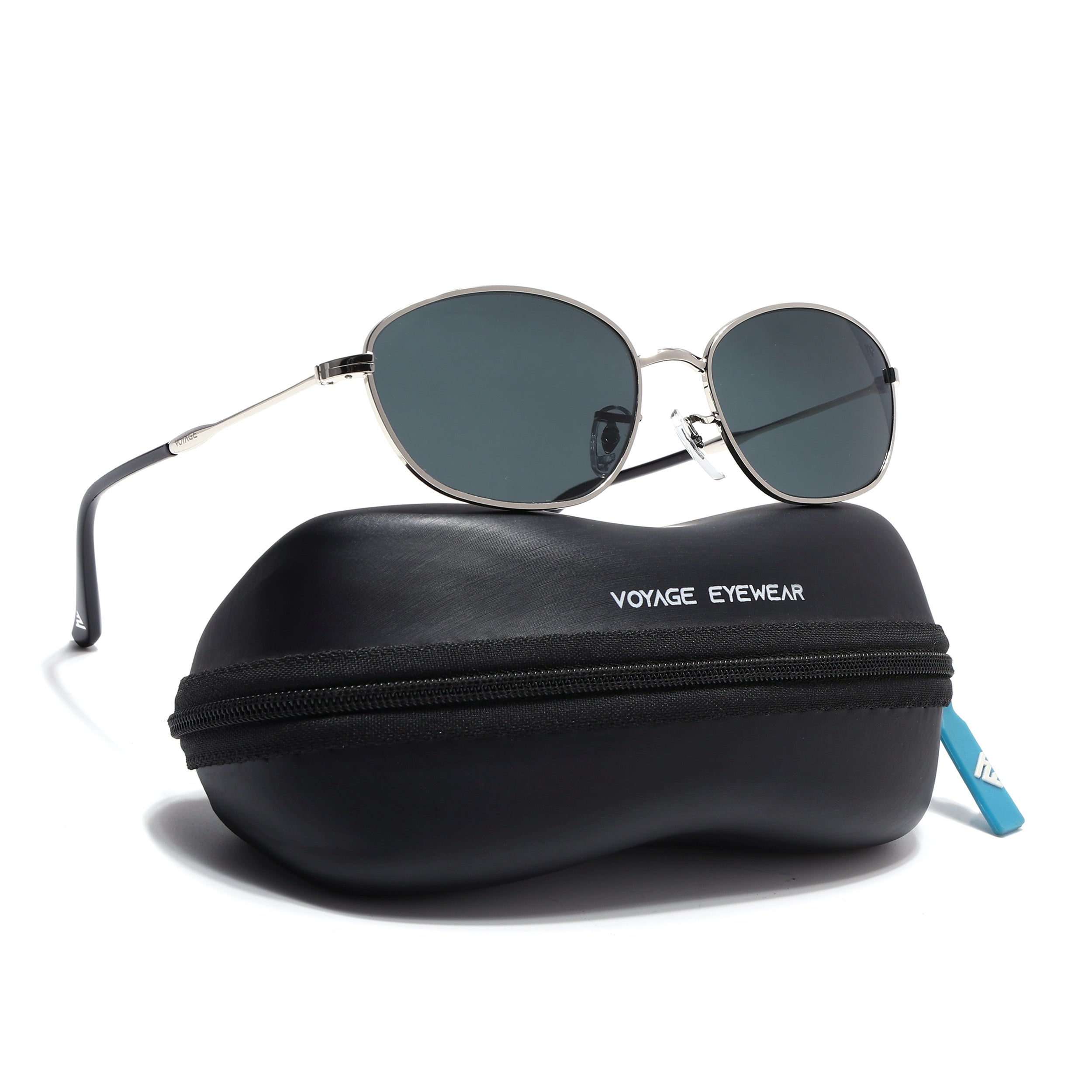 Malana | Black Oval Sunglasses | Silver Frame - MG7626