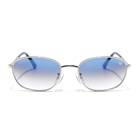 Malana | Blue & Clear Oval Sunglasses | Silver Frame - MG7627