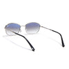 Malana | Blue & Clear Oval Sunglasses | Silver Frame - MG7627