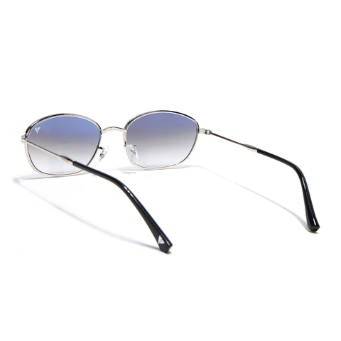 Malana | Blue & Clear Oval Sunglasses | Silver Frame - MG7627