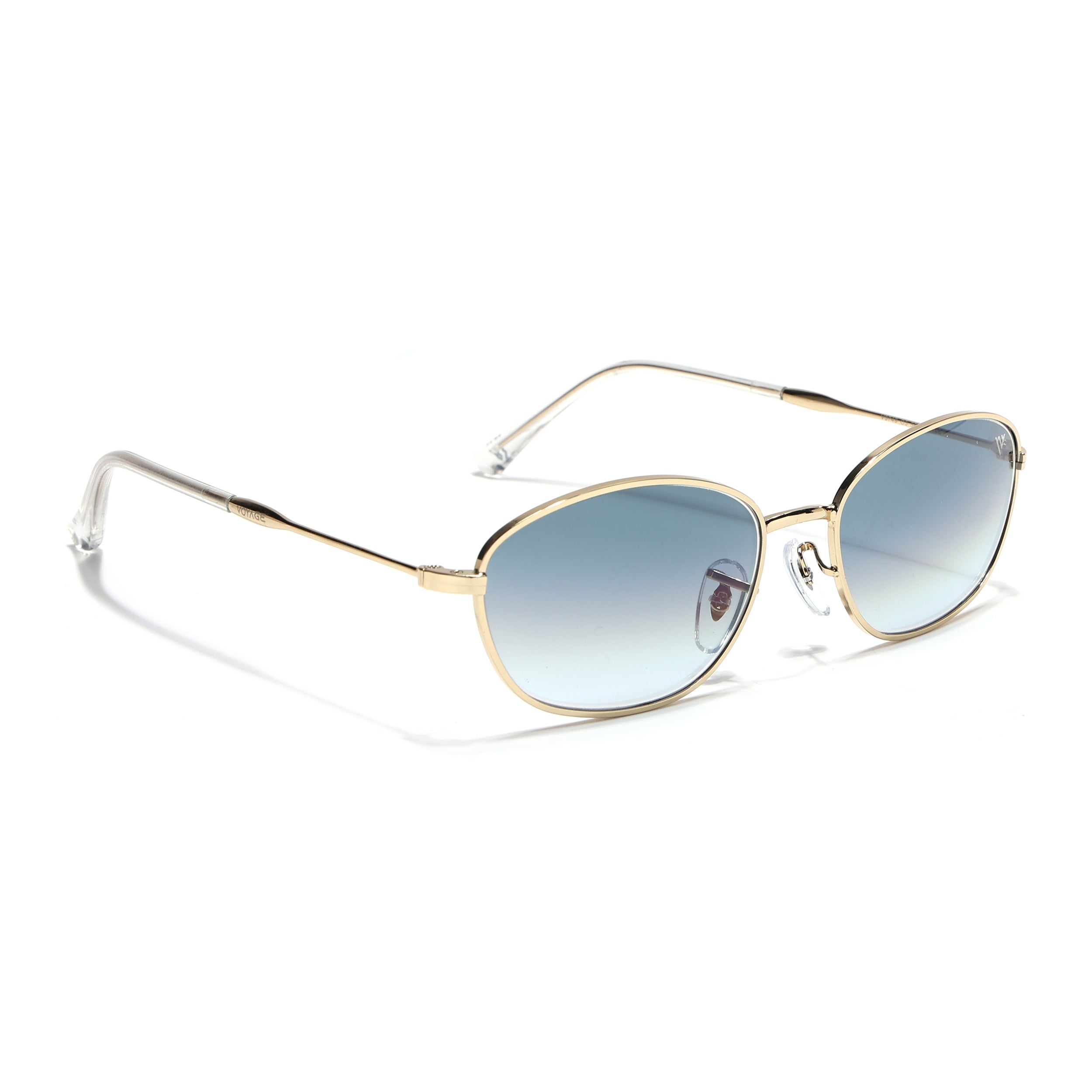 Malana | Grey & Clear Oval Sunglasses | Golden Frame - MG7629