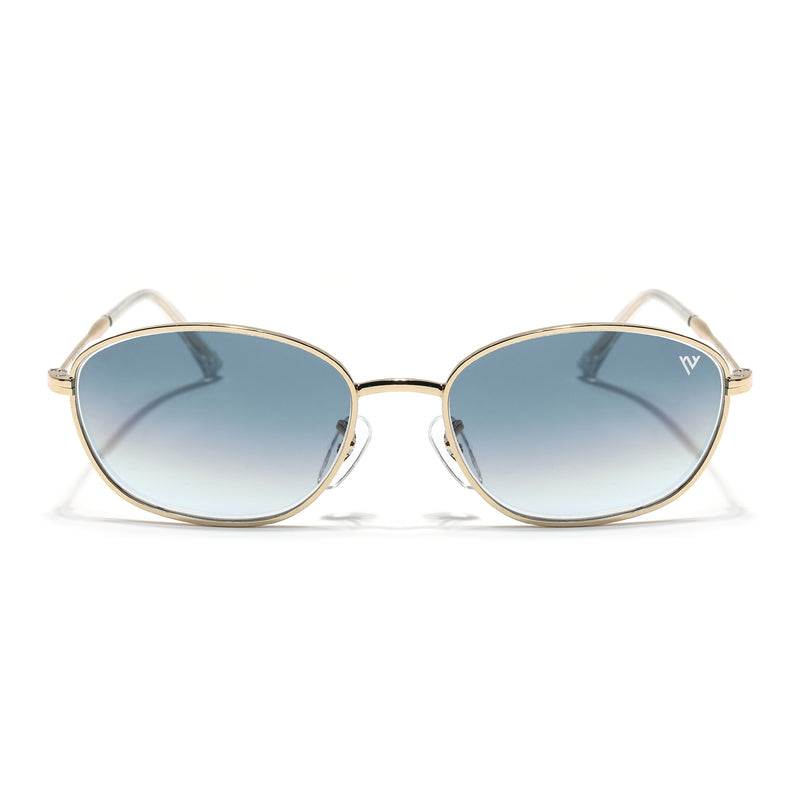 Malana | Grey & Clear Oval Sunglasses | Golden Frame - MG7629