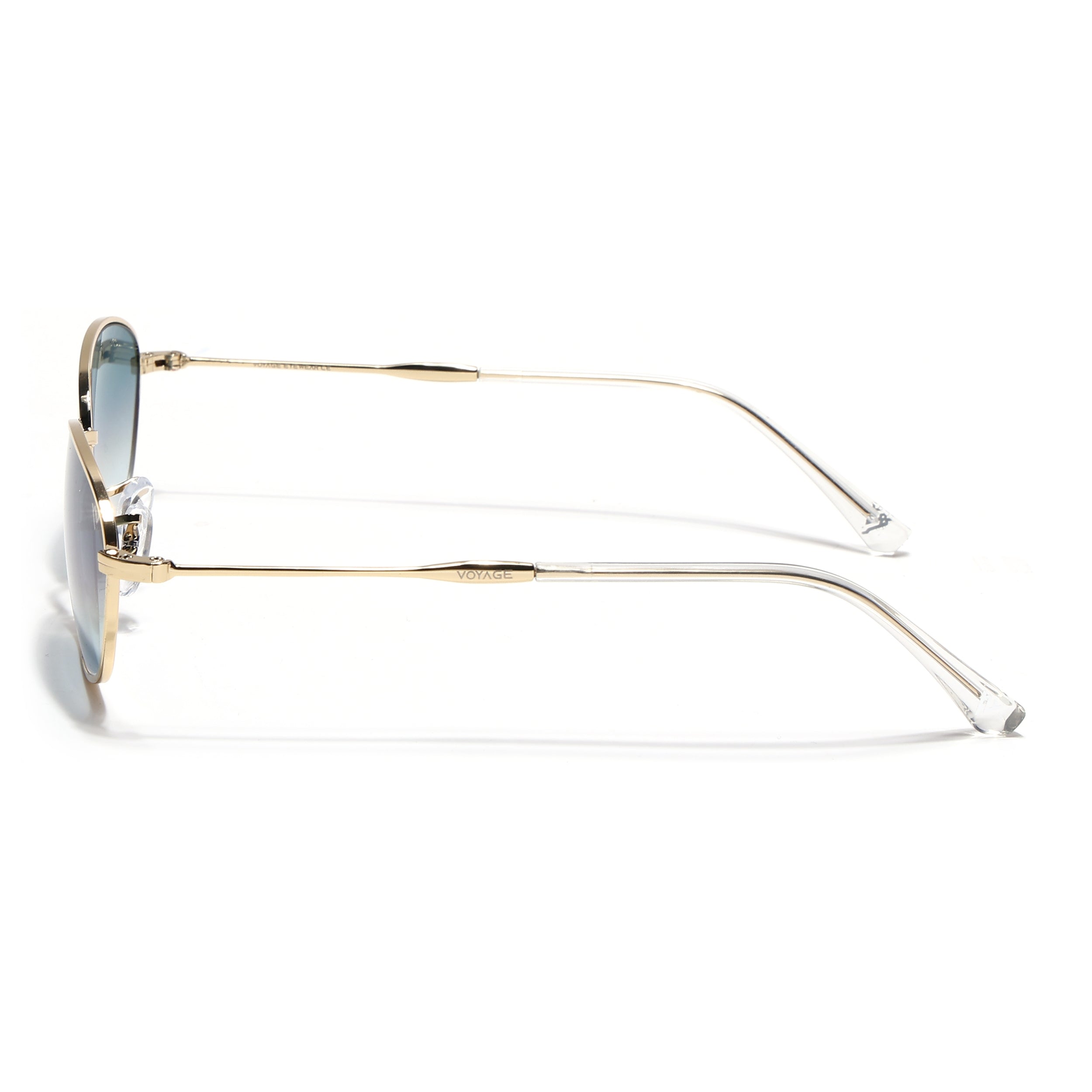 Malana | Grey & Clear Oval Sunglasses | Golden Frame - MG7629