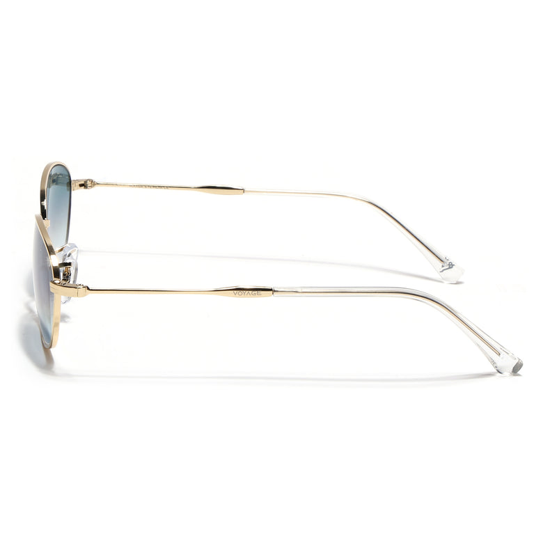 Malana | Grey & Clear Oval Sunglasses | Golden Frame - MG7629