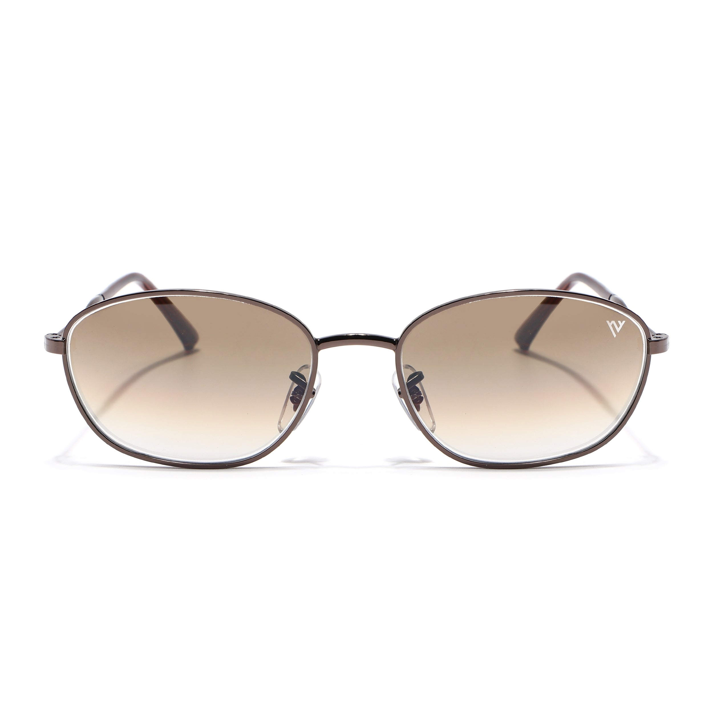 Malana |  Brown & Clear Oval Sunglasses | Brown Frame - MG7630