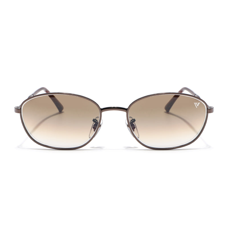 Malana |  Brown & Clear Oval Sunglasses | Brown Frame - MG7630