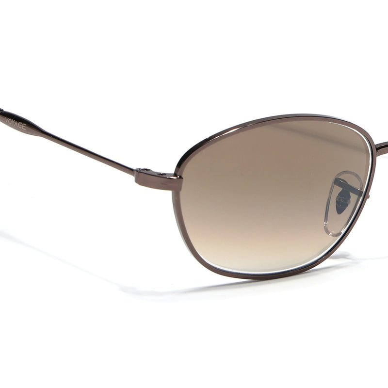 Malana |  Brown & Clear Oval Sunglasses | Brown Frame - MG7630