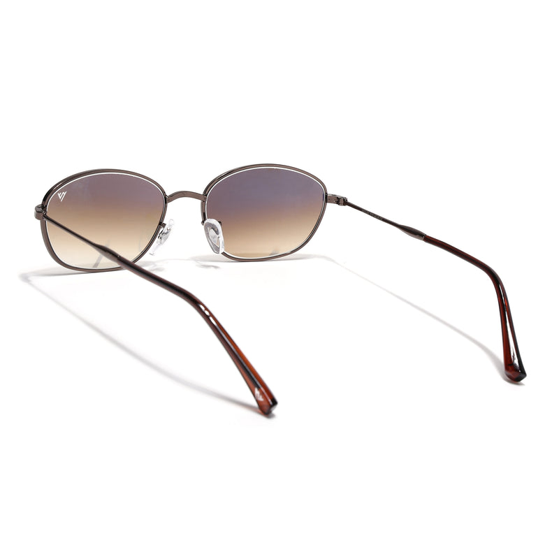 Malana |  Brown & Clear Oval Sunglasses | Brown Frame - MG7630