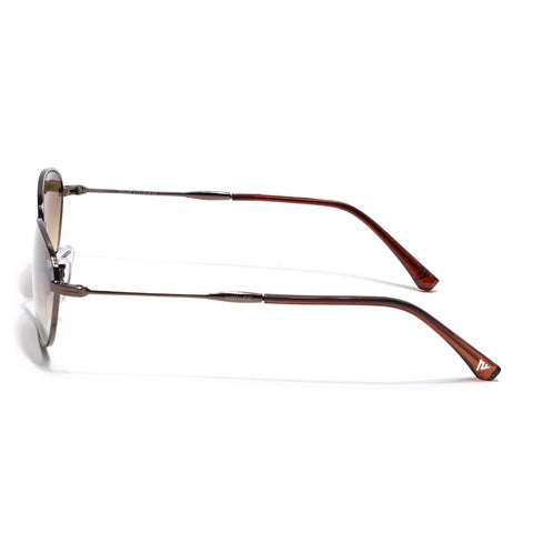 Malana |  Brown & Clear Oval Sunglasses | Brown Frame - MG7630