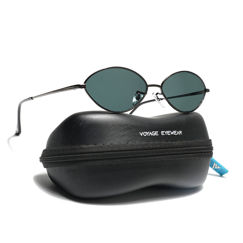 Malana | Black Oval Sunglasses | Grey Frame - MG7744