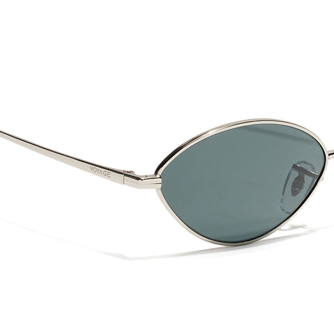 Malana | Black Oval Sunglasses | Silver Frame - MG7745