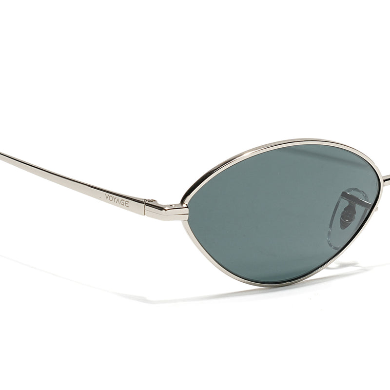 Malana | Black Oval Sunglasses | Silver Frame - MG7745