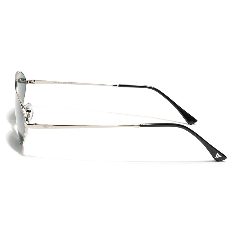Malana | Black Oval Sunglasses | Silver Frame - MG7745