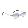 Malana | Blue & Clear Oval Sunglasses | Silver Frame - MG7746