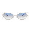 Malana | Blue & Clear Oval Sunglasses | Silver Frame - MG7746