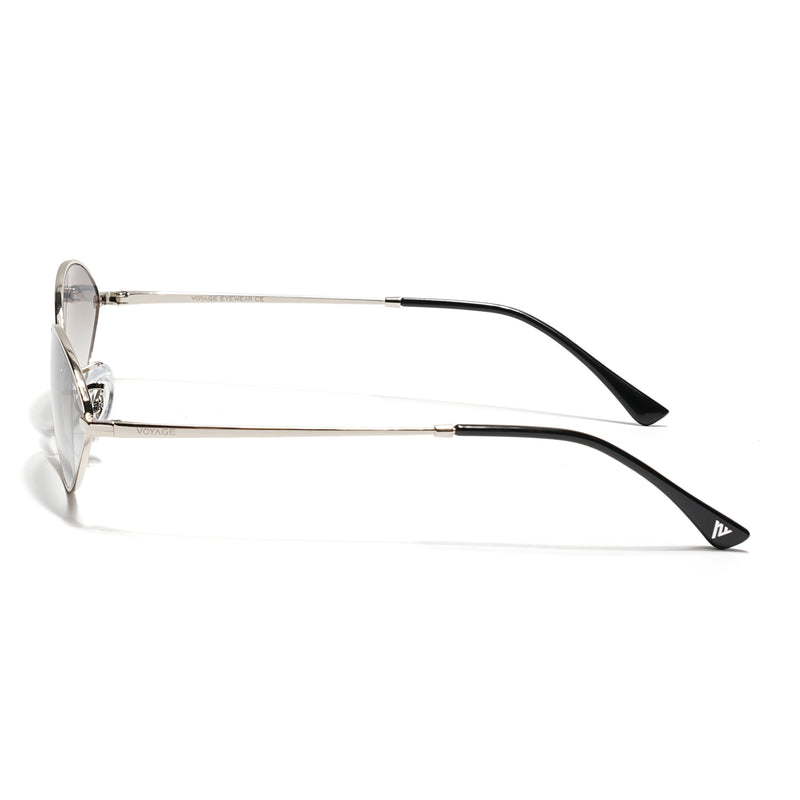 Malana | Blue & Clear Oval Sunglasses | Silver Frame - MG7746
