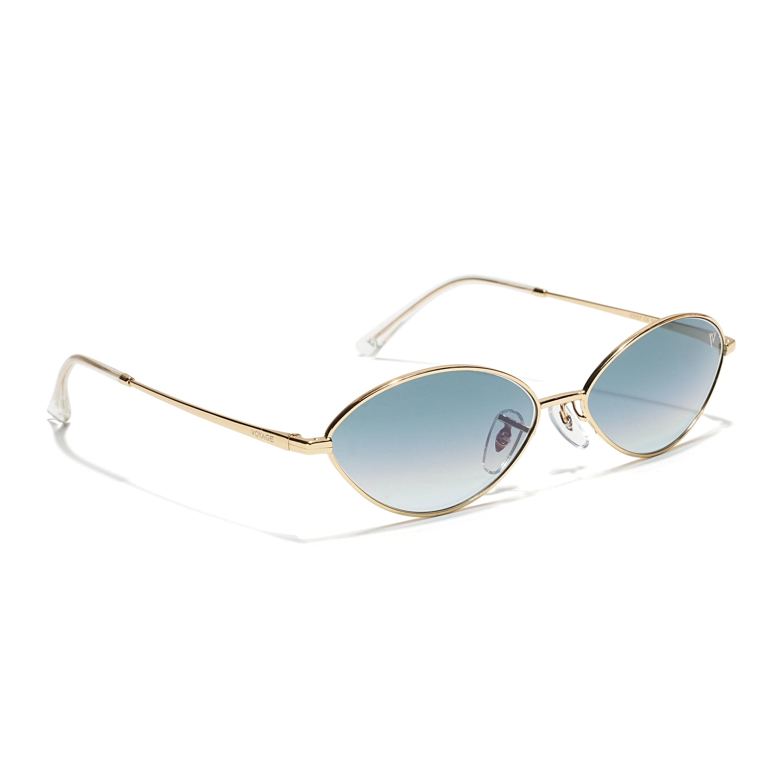 Malana | Grey & Clear Oval Sunglasses Golden Frame - MG7747