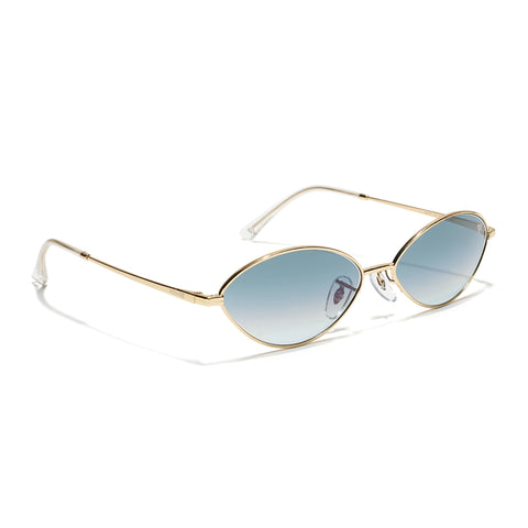 Malana | Grey & Clear Oval Sunglasses Golden Frame - MG7747