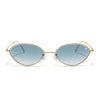 Malana | Grey & Clear Oval Sunglasses Golden Frame - MG7747