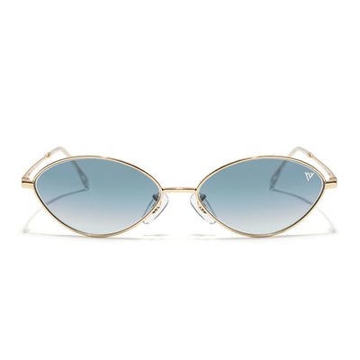Malana | Grey & Clear Oval Sunglasses Golden Frame - MG7747