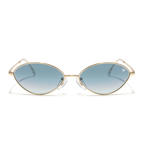Malana | Grey & Clear Oval Sunglasses Golden Frame - MG7747