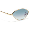 Malana | Grey & Clear Oval Sunglasses Golden Frame - MG7747