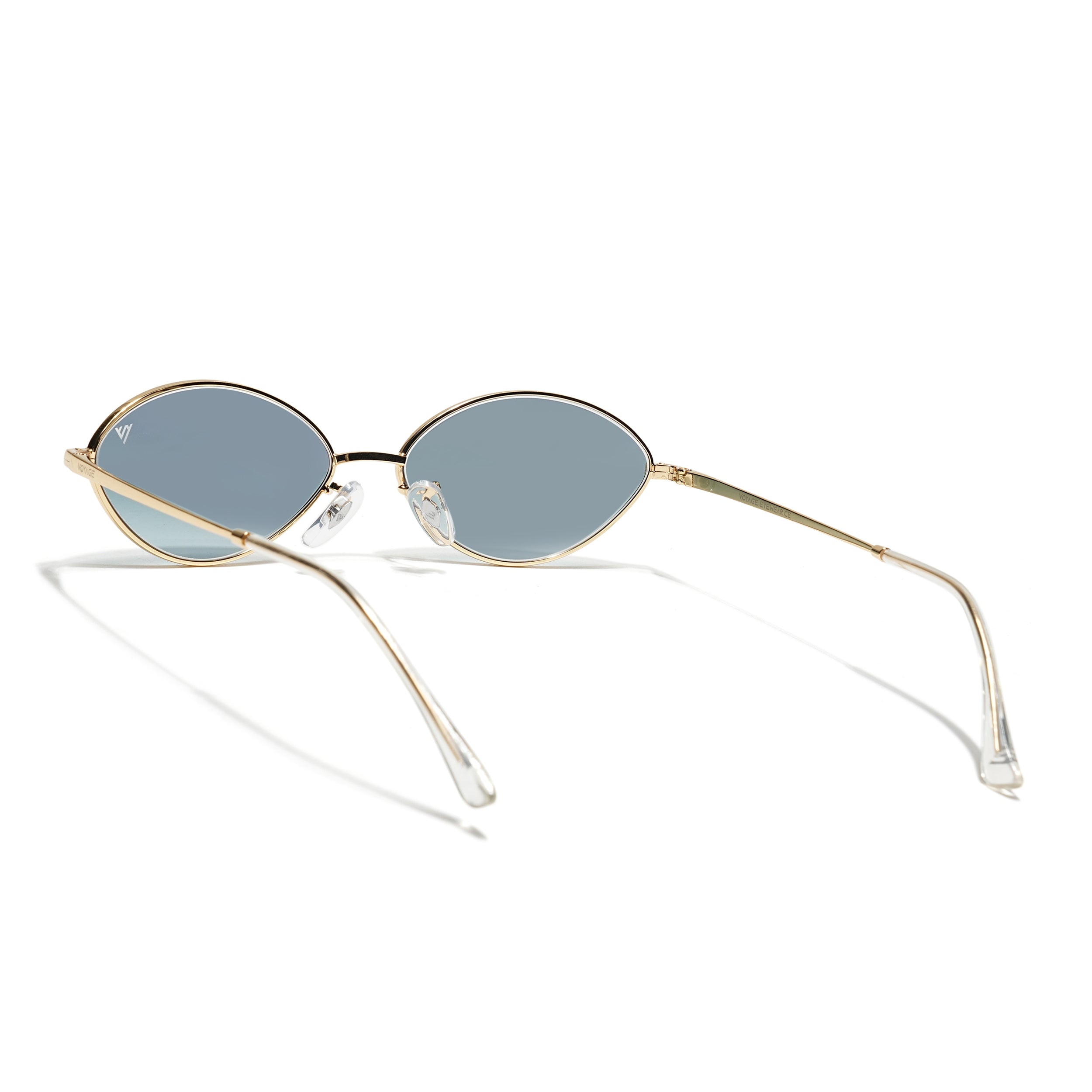 Malana | Grey & Clear Oval Sunglasses Golden Frame - MG7747