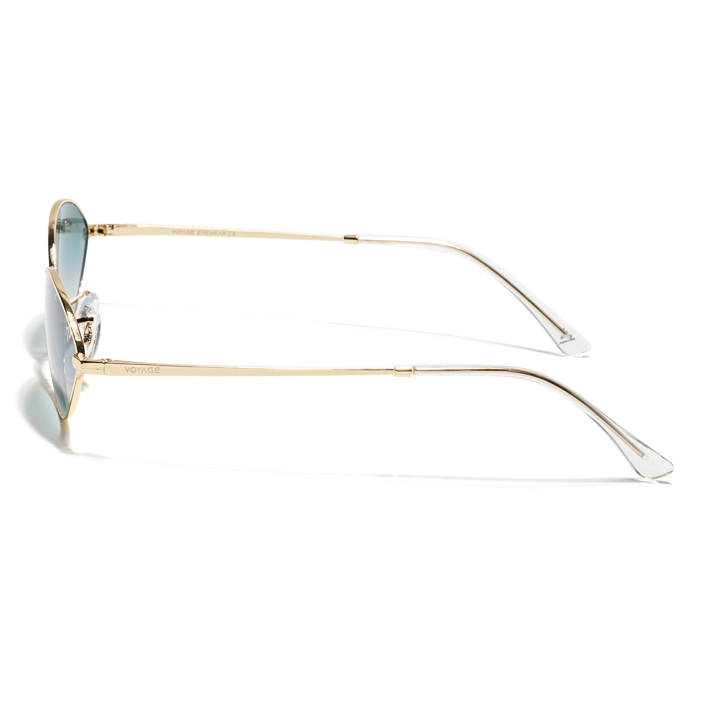 Malana | Grey & Clear Oval Sunglasses Golden Frame - MG7747