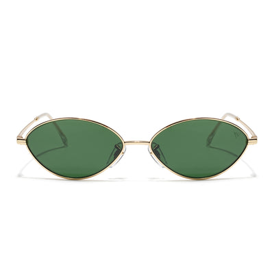 Malana | Green Oval Sunglasses | Golden Frame - MG7748