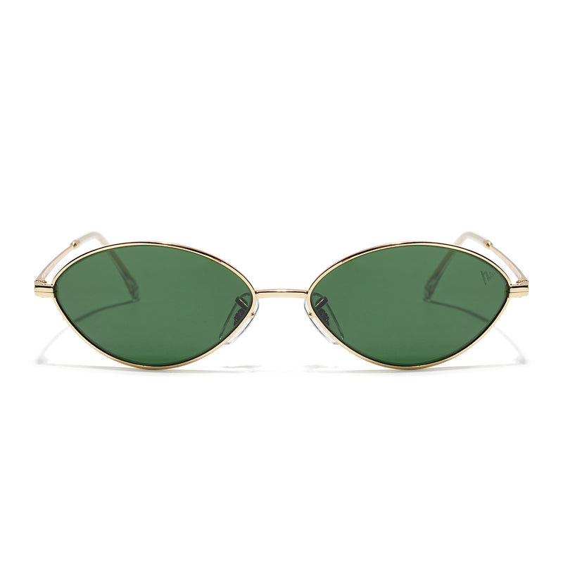 Malana | Green Oval Sunglasses | Golden Frame - MG7748