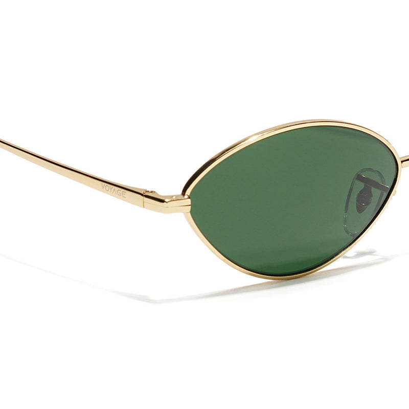Malana | Green Oval Sunglasses | Golden Frame - MG7748