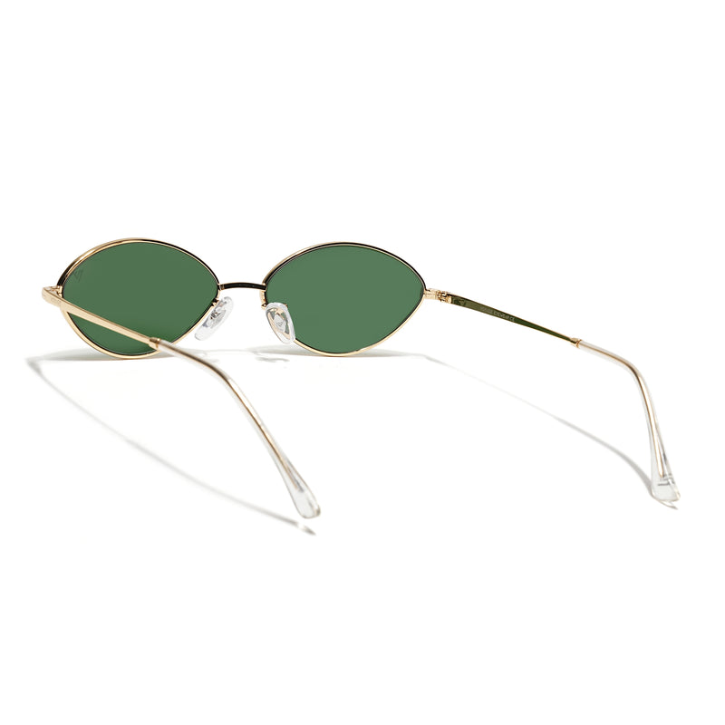 Malana | Green Oval Sunglasses | Golden Frame - MG7748