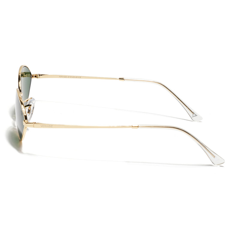 Malana | Green Oval Sunglasses | Golden Frame - MG7748