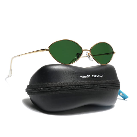 Malana | Green Oval Sunglasses | Golden Frame - MG7748