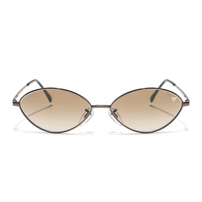 Malana | Brown & Clear Oval Sunglasses | Brown Frame - MG7749
