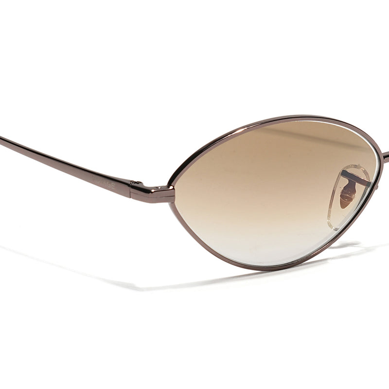 Malana | Brown & Clear Oval Sunglasses | Brown Frame - MG7749